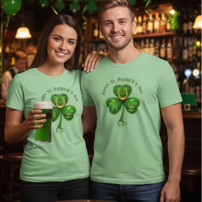 Camiseta Triblenda Lucky Clover Horseshoe Tee – St. Patrick’s Day (Subido por el creador)