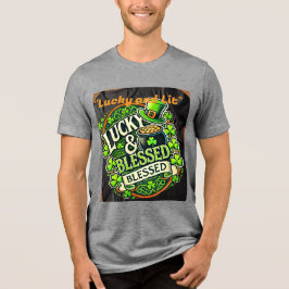 Camiseta Triblenda Lucky Clover St. Patrick's Day T-Shirt - Irlandés 