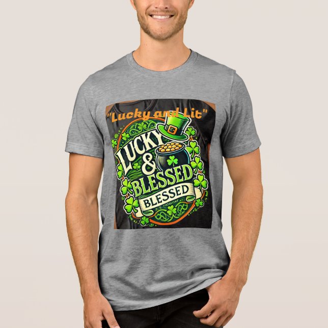 Camiseta Triblenda Lucky Clover St. Patrick's Day T-Shirt - Irlandés  (Anverso)