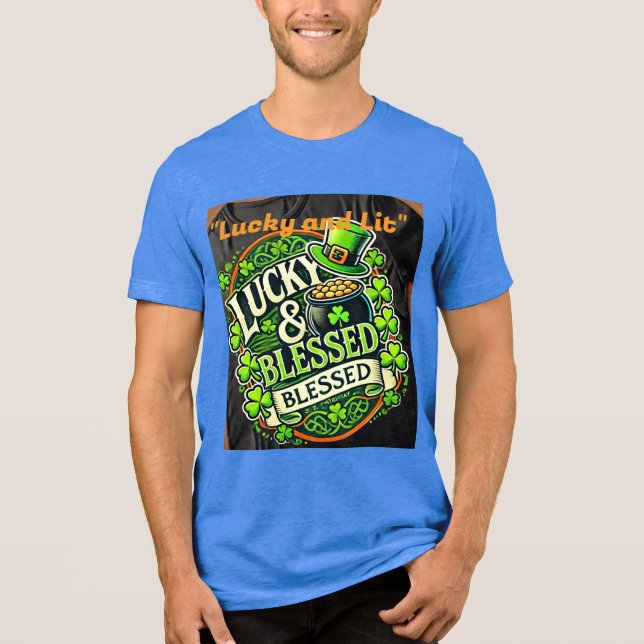Camiseta Triblenda Lucky Clover St. Patrick's Day T-Shirt - Irlandés  (Anverso)