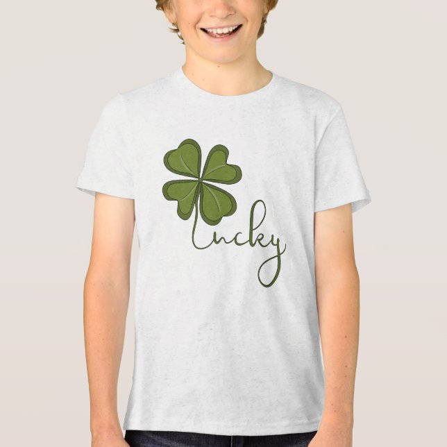 Camiseta Triblenda Lucky Four Leaf Clover (Anverso)