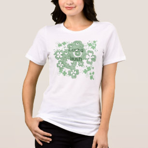 Camiseta Triblenda Lucky Four Leaf Clover - Irlandés Lucky