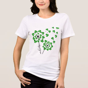 Camiseta Triblenda Lucky Shamrock Dandelin St Patricks Day Irlandés