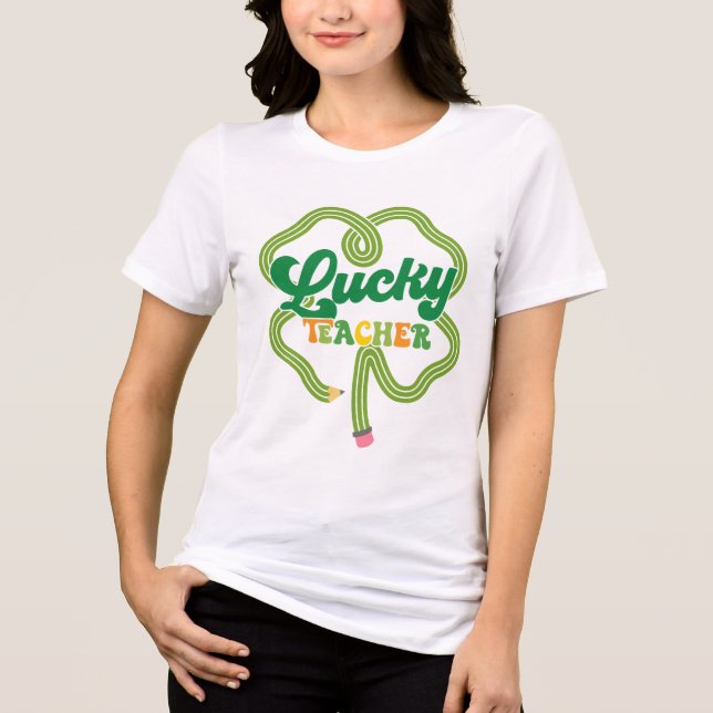 Camiseta Triblenda Lucky Teacher St. Patrick’s Day | Cute Irish Class (Anverso)