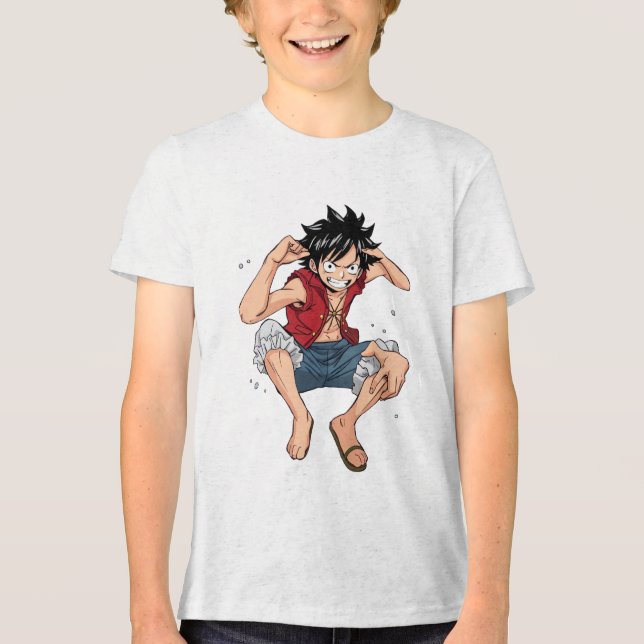 Camiseta Triblenda Luffy Kids T-Shirt: Go with the King of Pirates . (Anverso)