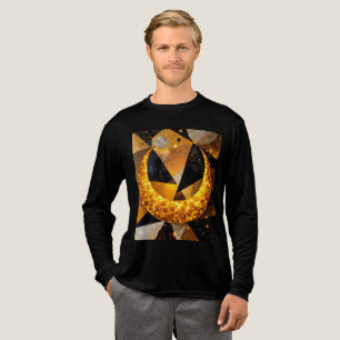 Camiseta Triblenda Luna Crescent dorada con estrellas geométricas cós