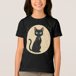 Camiseta Triblenda Luna de gato negro futurista atómico