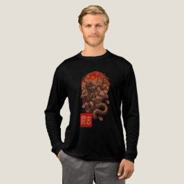 Camiseta Triblenda Luna de sangre Yokai - Arte japonés oscuro