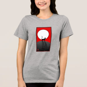 Camiseta Triblenda Luna y Gato completos