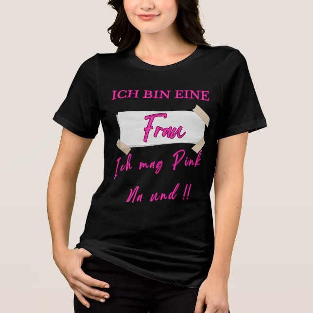 Camiseta Triblenda Lustige Rosa Pink Design für Frauen (Anverso)