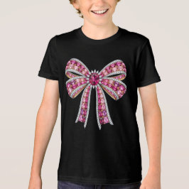 Camiseta Triblenda Luxury Pink Gemstone Ribbon Bow Jewelry Art