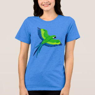 Camiseta Triblenda Macao verde y azul / Loro en vuelo