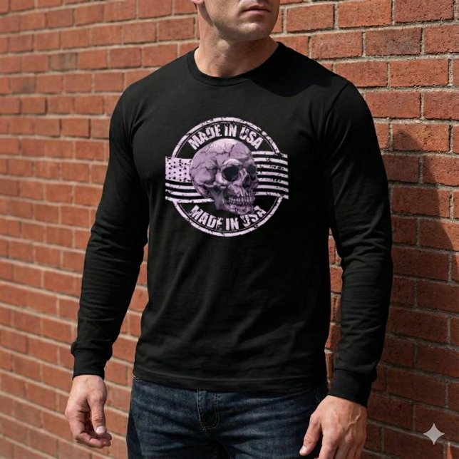 Camiseta Triblenda Made in USA Distressed Purple Skull Men's T-Shirt (Subido por el creador)