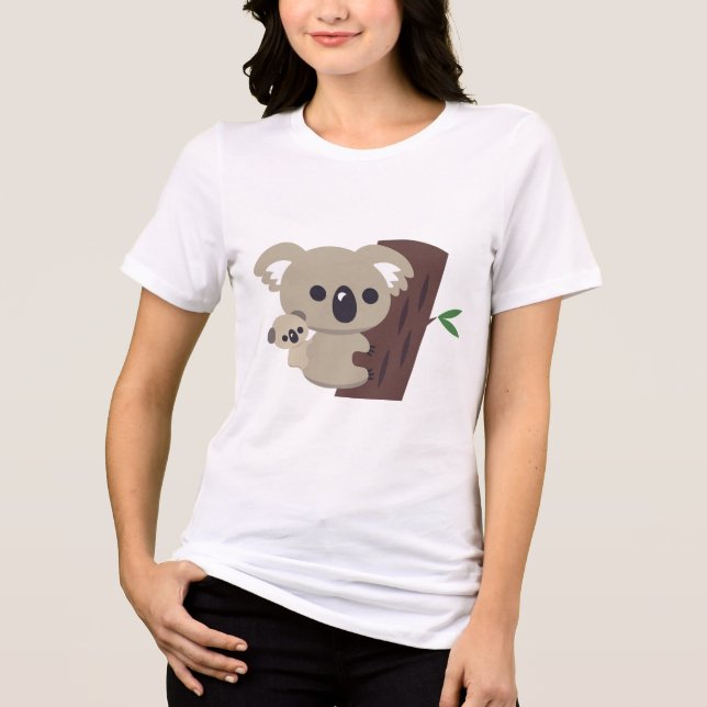 Camiseta Triblenda Madre De La Familia Corta, Koala, Lleva Bebé (Anverso)