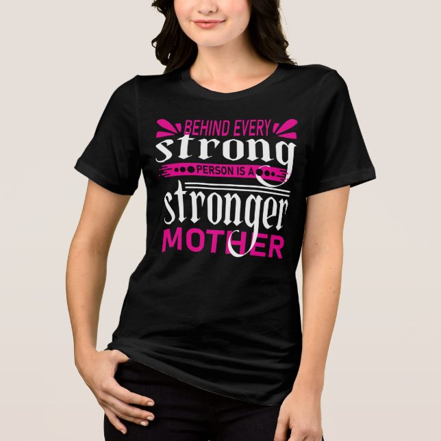 Camiseta Triblenda Madre Fuerte Mejor (Anverso)