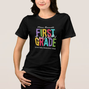 Camiseta Triblenda Maestro de Primer Grado Colores Brillantes Agregar