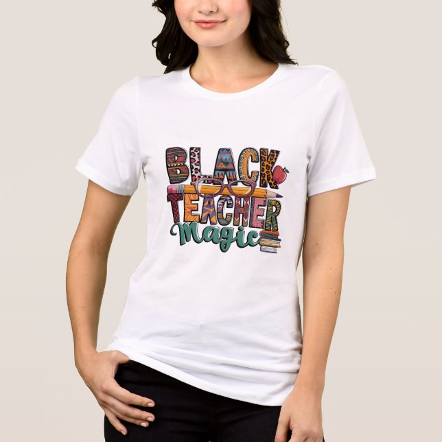 Camiseta Triblenda Magia de profesores negros: Inspire y Educate (Anverso)