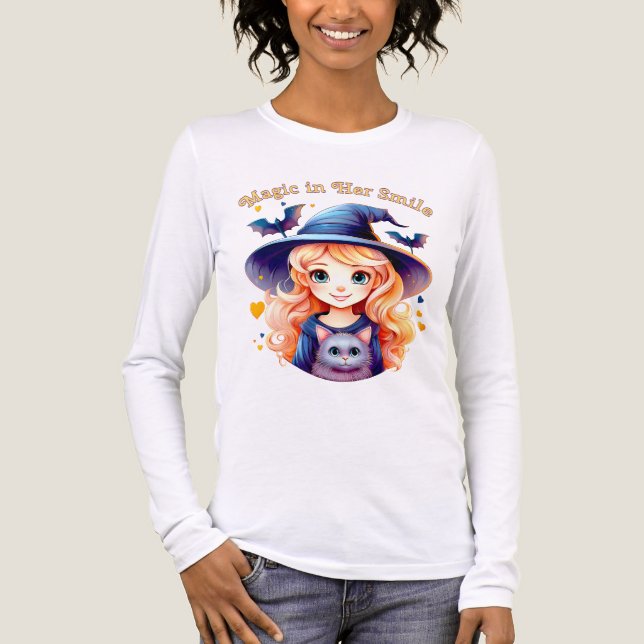 Camiseta Triblenda Magic in Her Smile – Women’s Halloween T-Shirt (Anverso)
