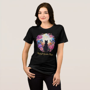Camiseta Triblenda Mágica del jardín de medianoche - Floral de gato n