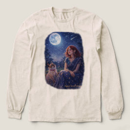 Camiseta Triblenda Magical Girl and Kitten - Starry Night Dream Cat