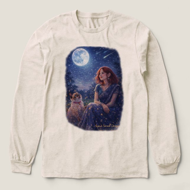 Camiseta Triblenda Magical Girl and Kitten - Starry Night Dream Cat (Diseño traserp)