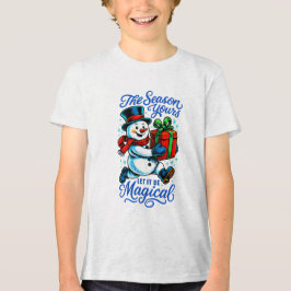 Camiseta Triblenda Magical Snowman Christmas Delivery Tee fun holiday