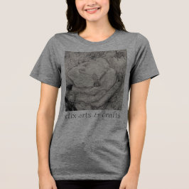 Camiseta Triblenda magnolia de tocino, flores, tela, algodón y mano