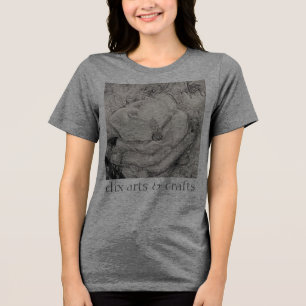 Camiseta Triblenda magnolia de tocino, flores, tela, algodón y mano
