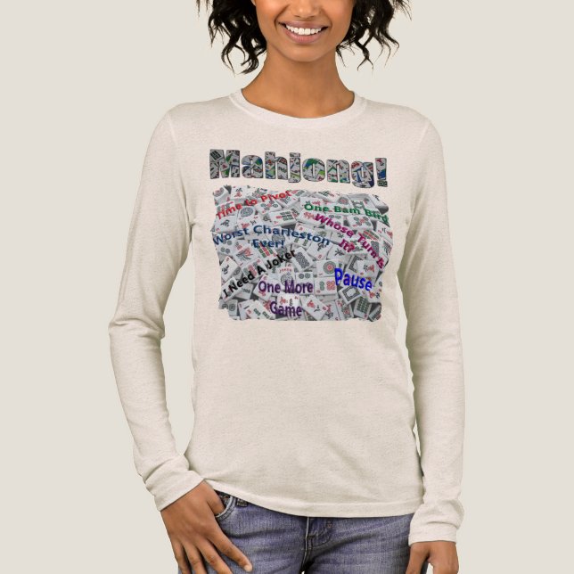 Camiseta Triblenda Mahjong Sayings Women's Long Sleeve T-Shirt  (Anverso)