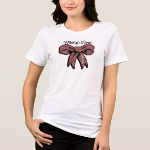 Camiseta Triblenda Maid of Honor Pink Black Polka Dot Bow personaliza