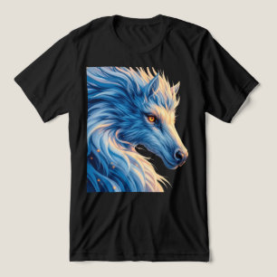 Camiseta Triblenda Majestic Blue Wolf con los ojos brillantes - Arte 