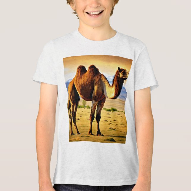 Camiseta Triblenda Majestic Mongolian Bactrian Camel in 8K Ultra HD (Anverso)