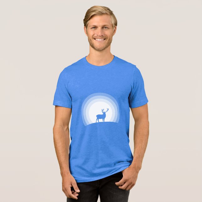 Camiseta Triblenda Majestic Stag Silhouette Under Lunar Light (Anverso Completa)