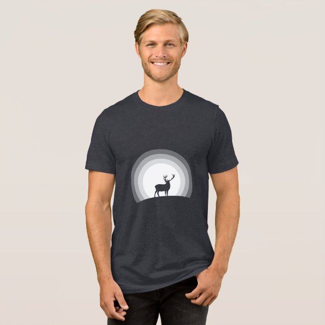 Camiseta Triblenda Majestic Stag Silhouette Under Lunar Light (Anverso Completa)