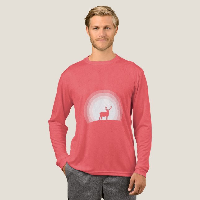 Camiseta Triblenda Majestic Stag Silhouette Under Lunar Light (Anverso Completo)