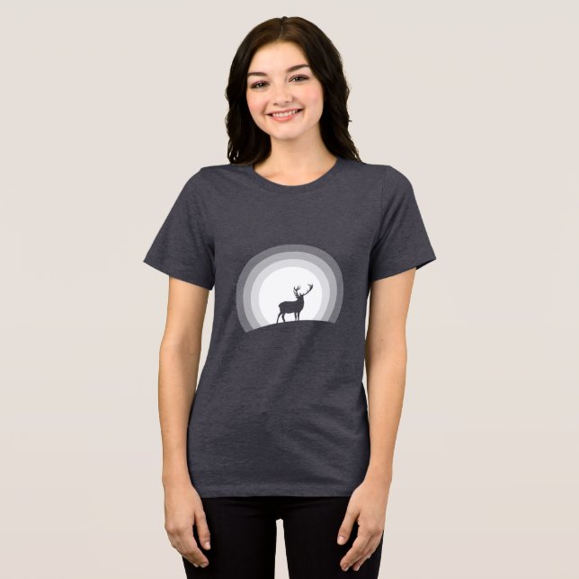 Camiseta Triblenda Majestic Stag Silhouette Under Lunar Light (Anverso Completo )