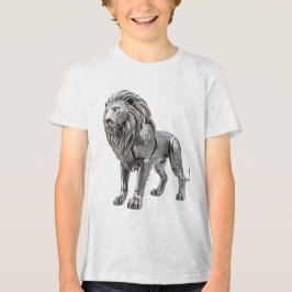 Camiseta Triblenda Majestuoso León de Plata Celta con Intrincado Nudo