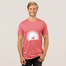 Camiseta Triblenda Majestuoso Perfil de Ciervo Bajo la Luz Lunar