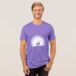 Camiseta Triblenda Majestuoso Perfil de Ciervo Bajo Luz Lunar