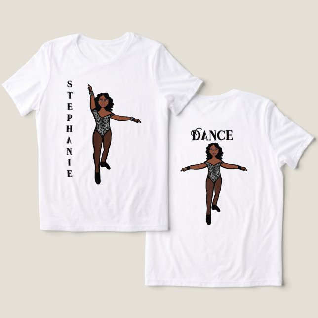 Camiseta Triblenda Majorette/ Dancer Tee Black Animal (Diseño Anverso y Reverso)