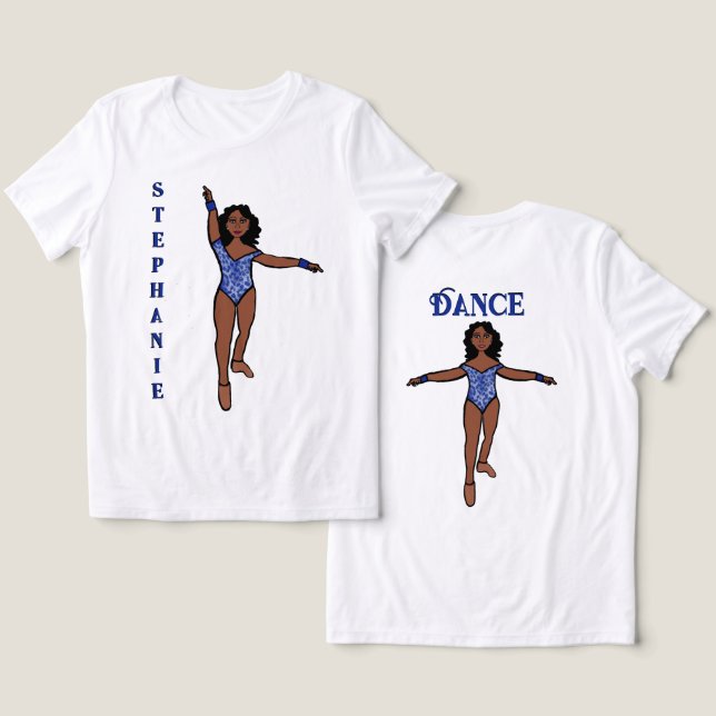 Camiseta Triblenda Majorette/ Dancer Tee Blue Animal (Diseño Anverso y Reverso)