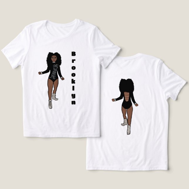 Camiseta Triblenda Majorette/ Dancer Tee Tigre de plata negro A (Diseño Anverso y Reverso)