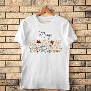 Camiseta Triblenda Mamá Acuarela Flor Silvestre Floral Bonita