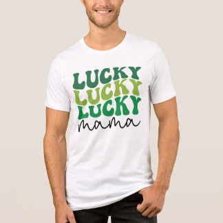 Camiseta Triblenda Mama Afortunada Día de San Patricio Retro