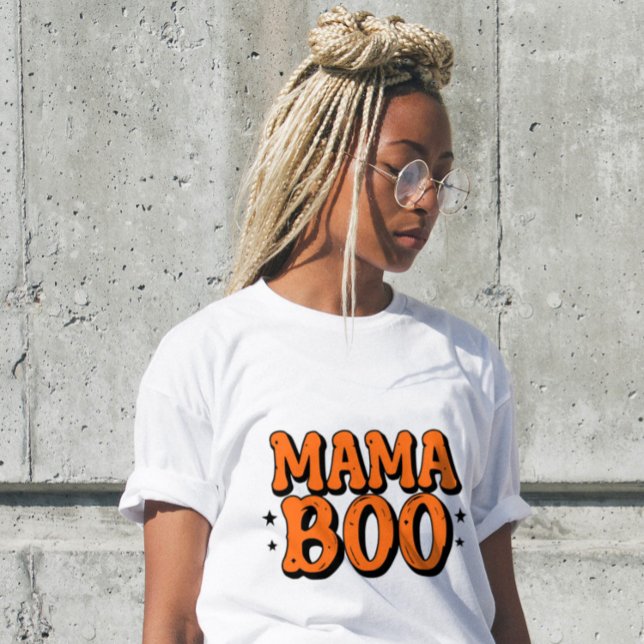 Camiseta Triblenda Mama Boo Orange Black Halloween Family Matching (Subido por el creador)