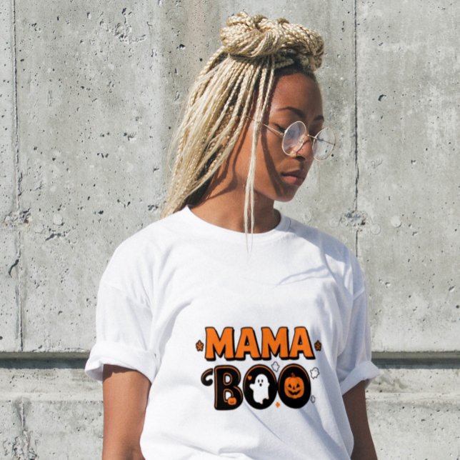 Camiseta Triblenda Mama Boo Orange Black Halloween Family Matching (Subido por el creador)