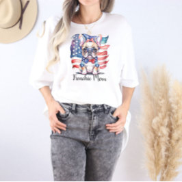 Camiseta Triblenda Mamá Bulldog Francés Bandera Patriótica de EE. UU.