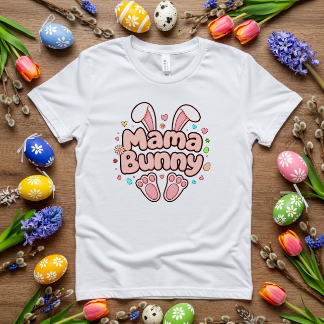 Camiseta Triblenda Mama Bunny Easter con orejas y patas de conejo (Subido por el creador)