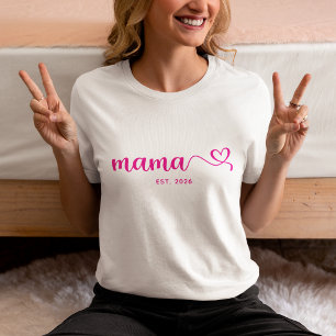 Camiseta Triblenda Mama Corazón de Remolino Rosa Brillante