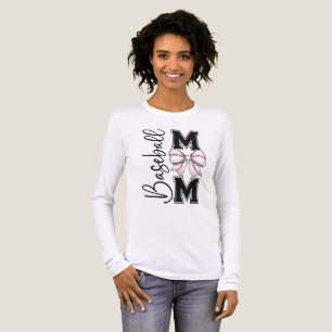 Camiseta Triblenda Mamá de béisbol con lazo coquette